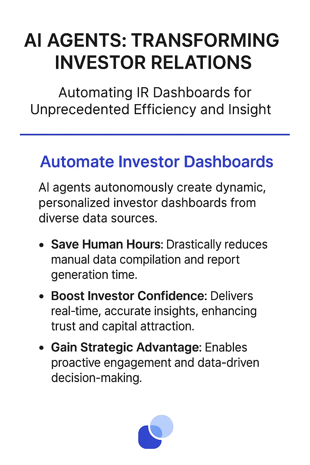Investor Relations Dashboard Creation AI Agents