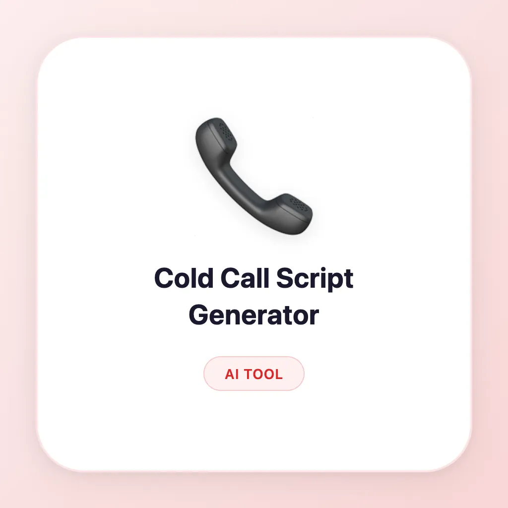 Cold Call Script Generator - Relevance Marketplace