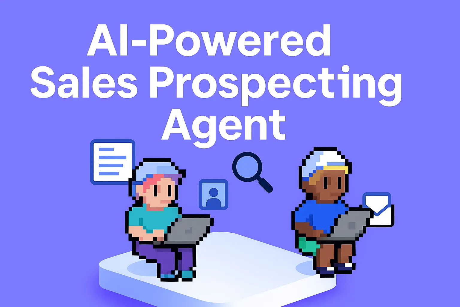 AI-Powered Sales Prospecting Agent - two professionals using laptops for automated sales prospecting and lead qualification